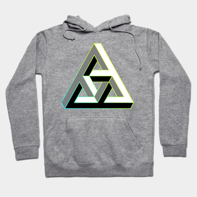 Even more impossible triangle with cyan to yellow gradient edge Hoodie by TRIME